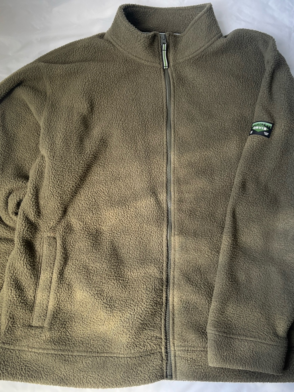 Orvis Men’s Olive Green Full-Zip Fleece Jacket size XL